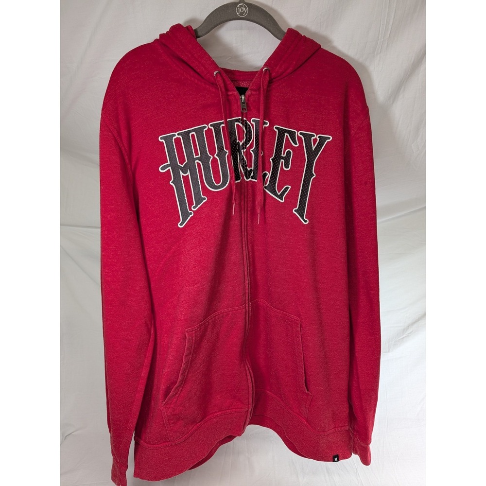 Hurley Mens Full Zip Hoodie XL Red